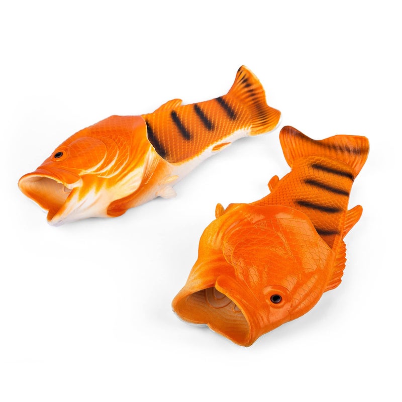 Coddies Fish Flip Flops - The Original Fish Slippers - Christmas Gift, Unisex Sandals, Bass Slides, Pool, Beach & Fishing Shoes (Orange | 7-8 Men | 9-10 Women | EU 40-41) - Image 1